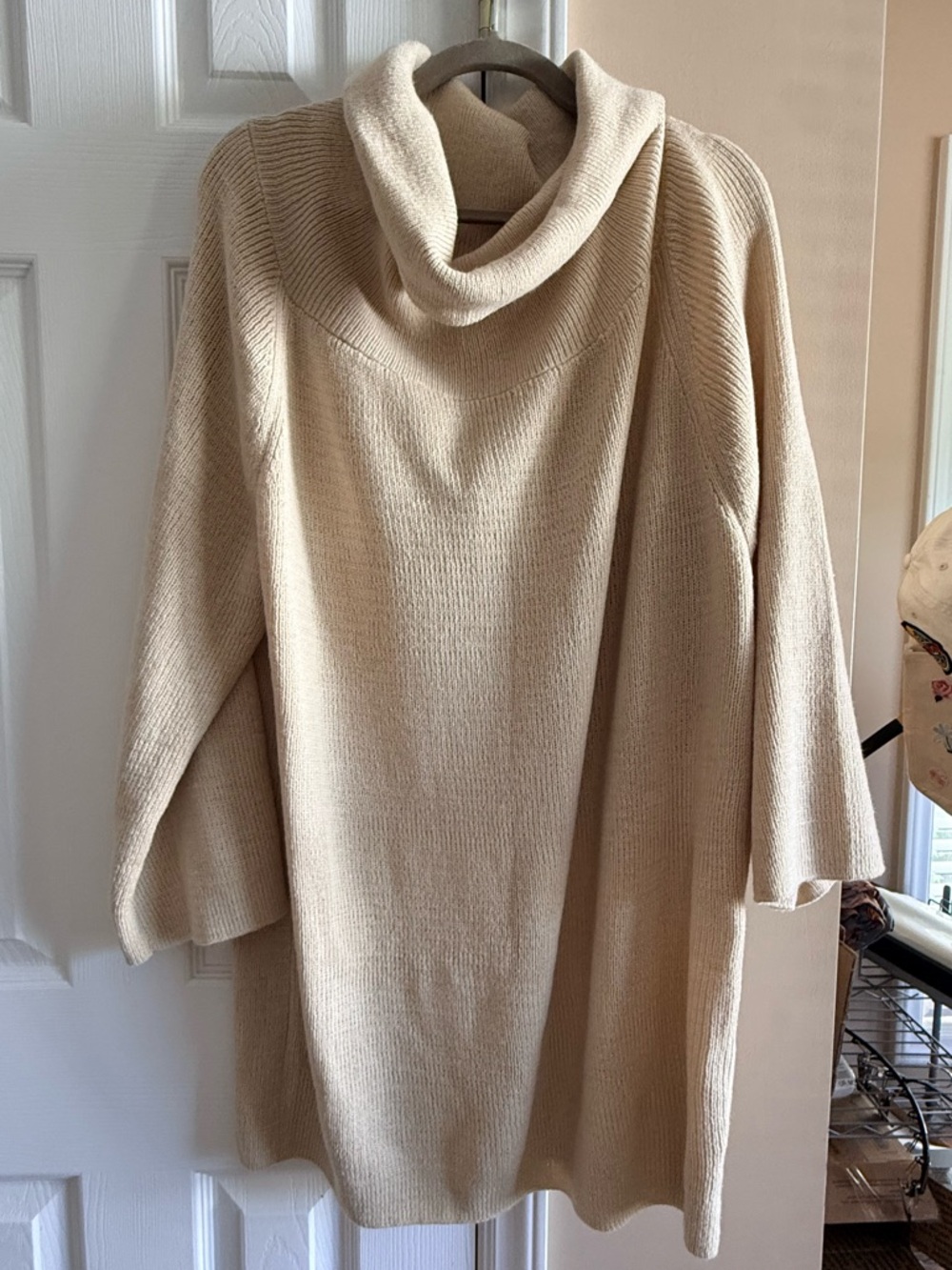 Cream Cowl Neck Cozy Women's Sweater